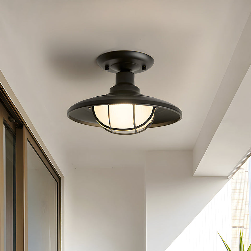 Luz Industrial Empotrada Acero Negro