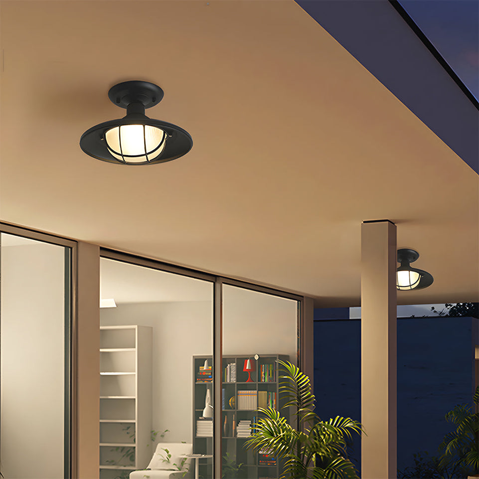 Luz Industrial Empotrada Acero Negro