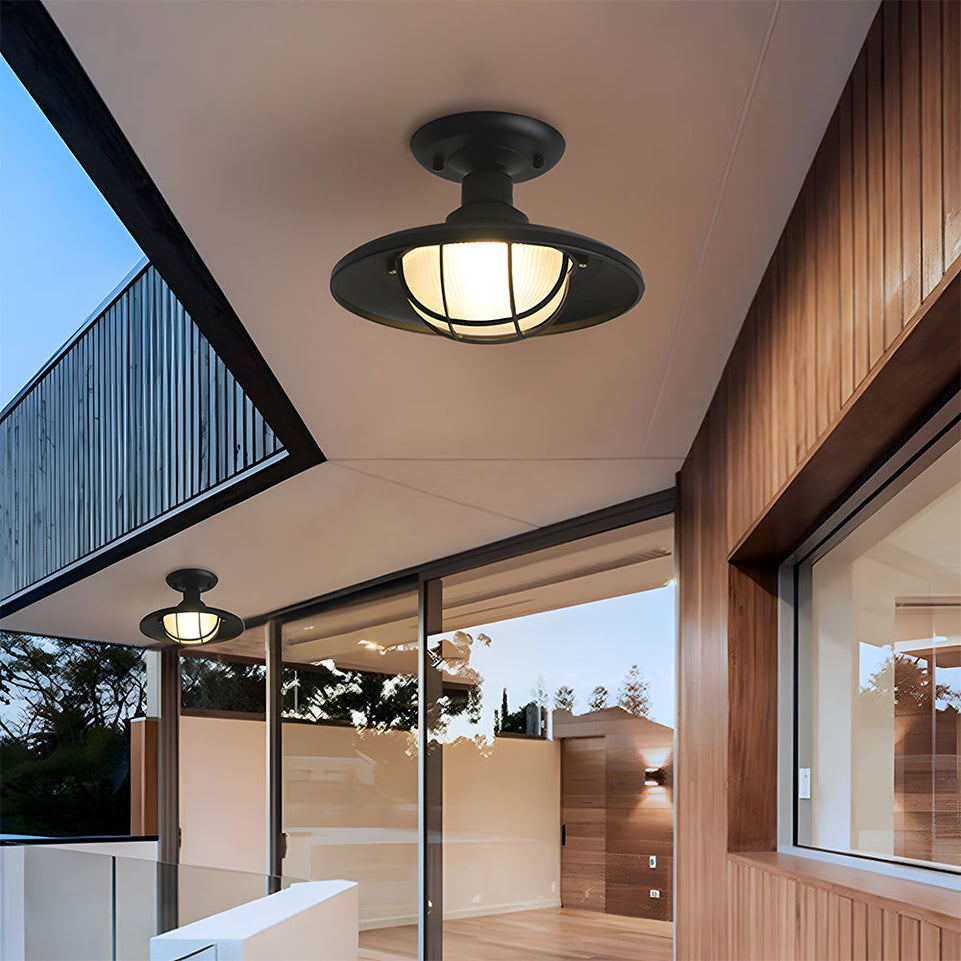 Luz Industrial Empotrada Acero Negro