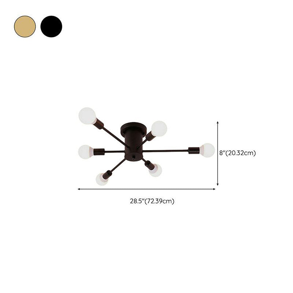 Lámpara colgante semiempotrada dorada