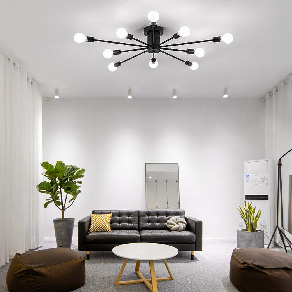 Lámpara colgante semiempotrada dorada