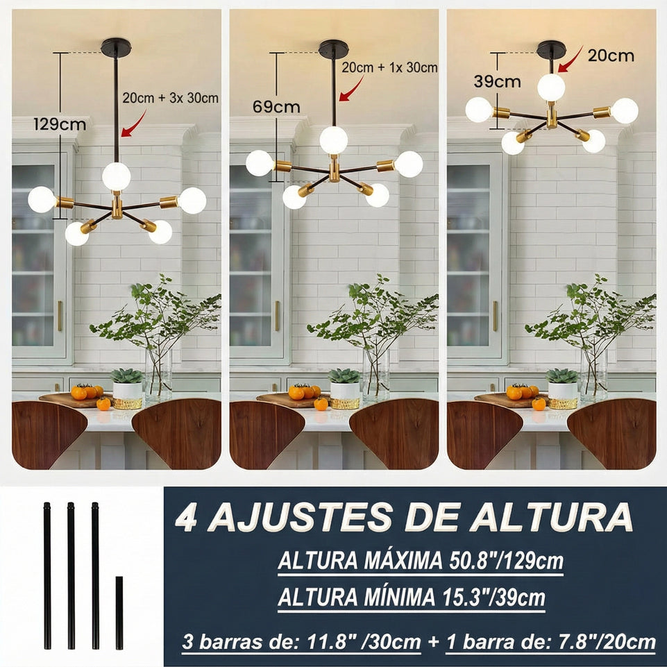 Lámpara Colgante Techo Altura Ajustable