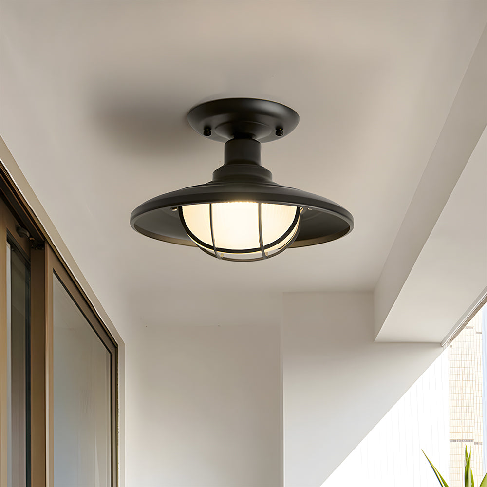 Luz Industrial Empotrada Acero Negro