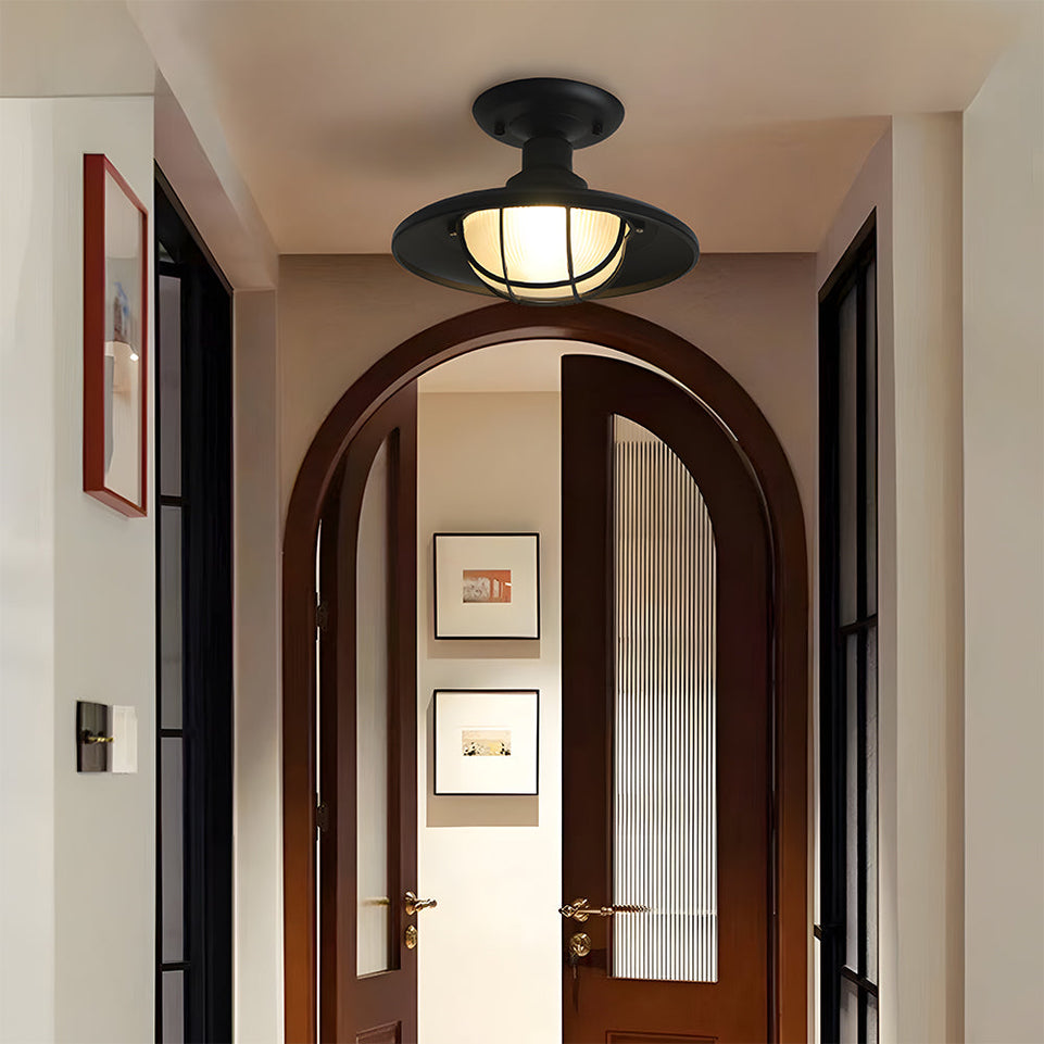 Luz Industrial Empotrada Acero Negro