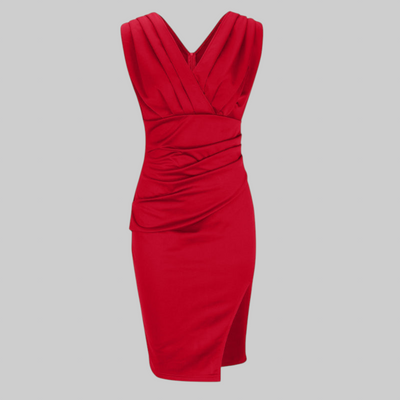 Fresia | Vestido ajustado con escote en V y abertura