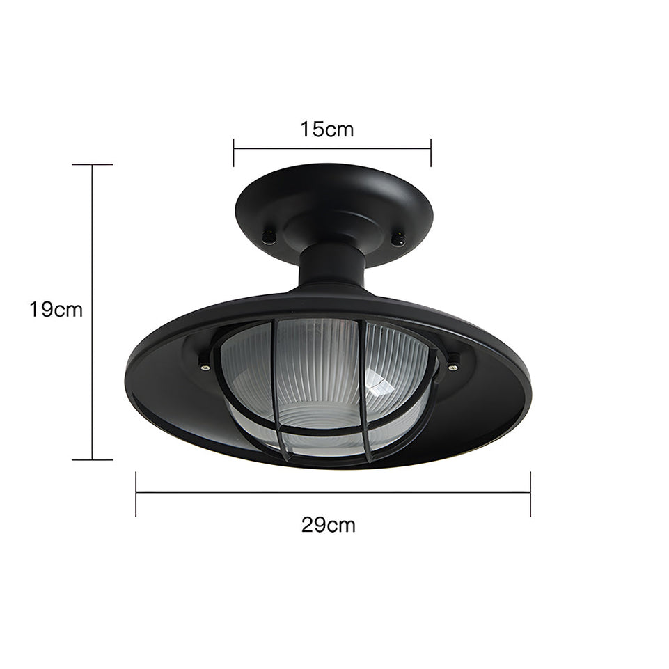 Luz Industrial Empotrada Acero Negro