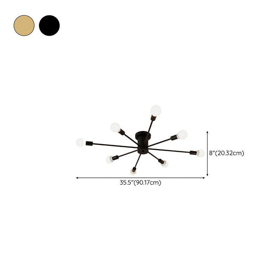 Lámpara colgante semiempotrada dorada