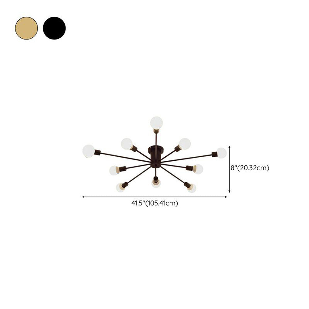 Lámpara colgante semiempotrada dorada