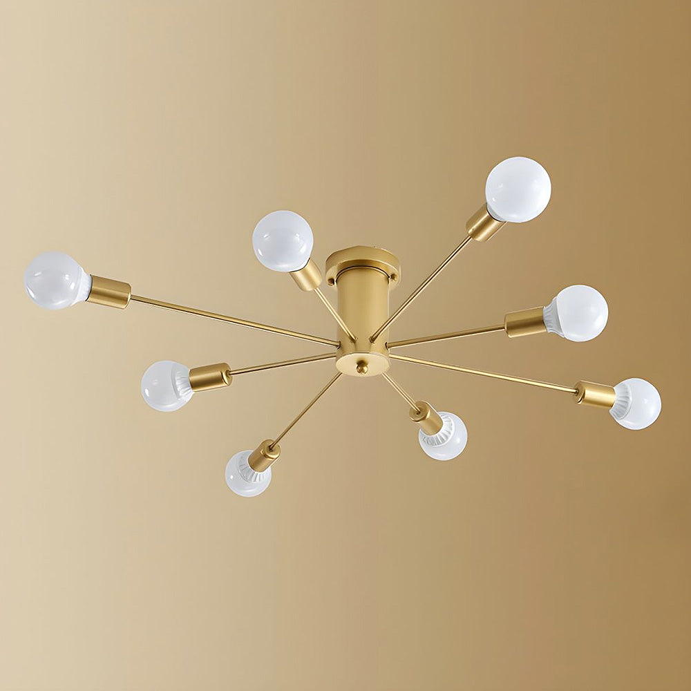 Lámpara colgante semiempotrada dorada