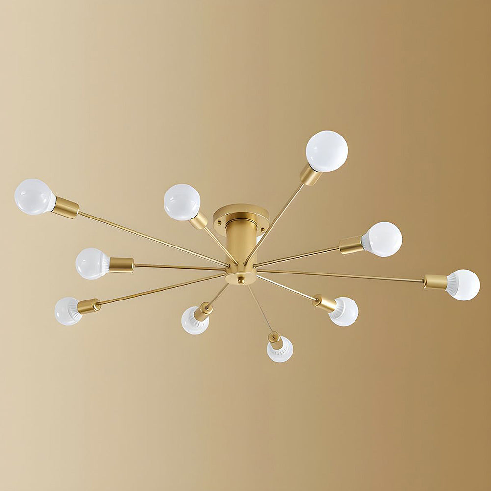 Lámpara colgante semiempotrada dorada