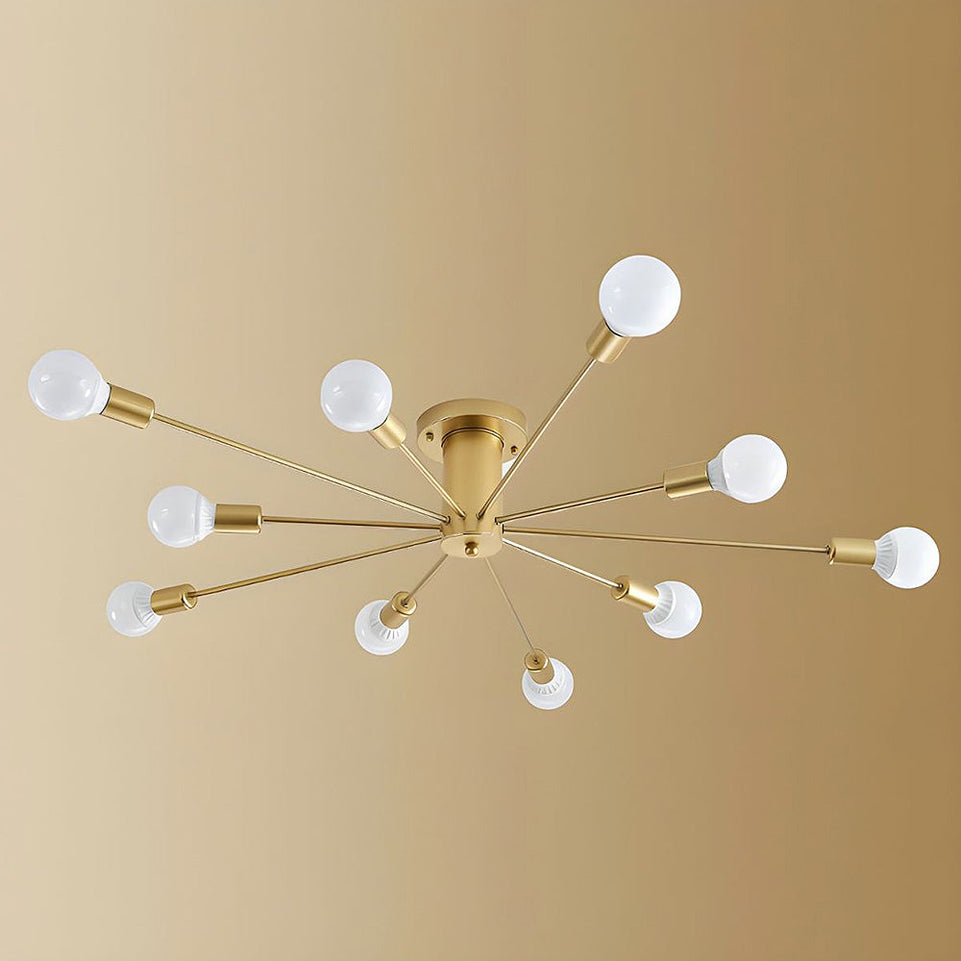 Lámpara colgante semiempotrada dorada