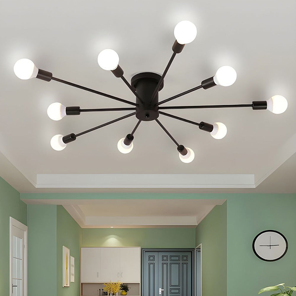 Lámpara colgante semiempotrada dorada