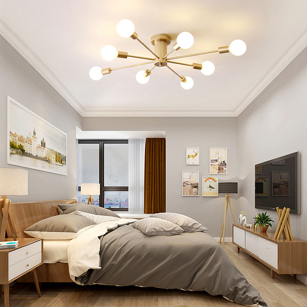 Lámpara colgante semiempotrada dorada