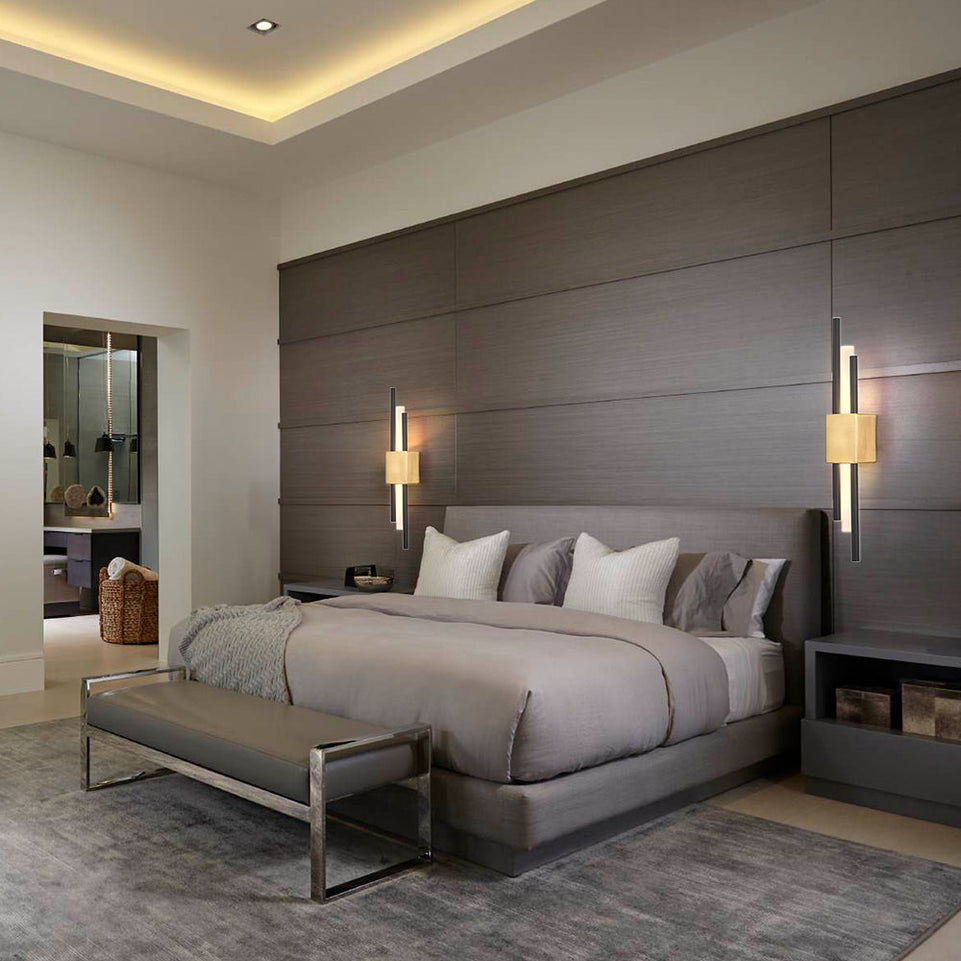 Aplique Pared Negro Oro Moderno