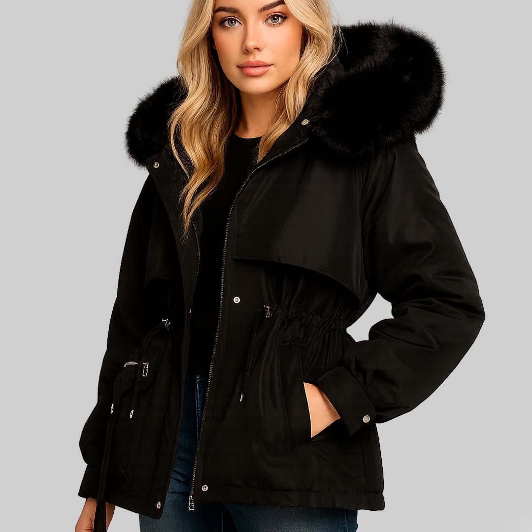 Parka de Invierno con Capucha y Forro Aterciopelado