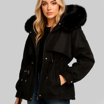 Parka de Invierno con Capucha y Forro Aterciopelado