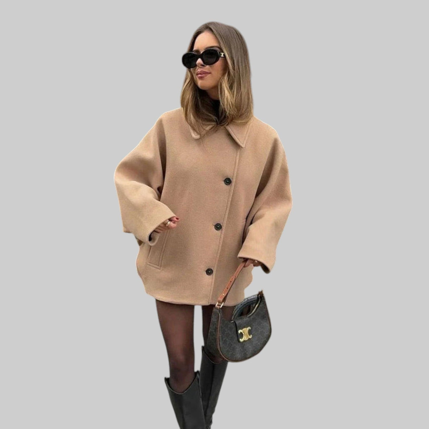 Abrigo de Lana Luna para Mujer: Cálido, Elegante y Estilo Oversize Único