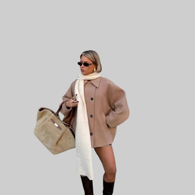 Abrigo de Lana Luna para Mujer: Cálido, Elegante y Estilo Oversize Único