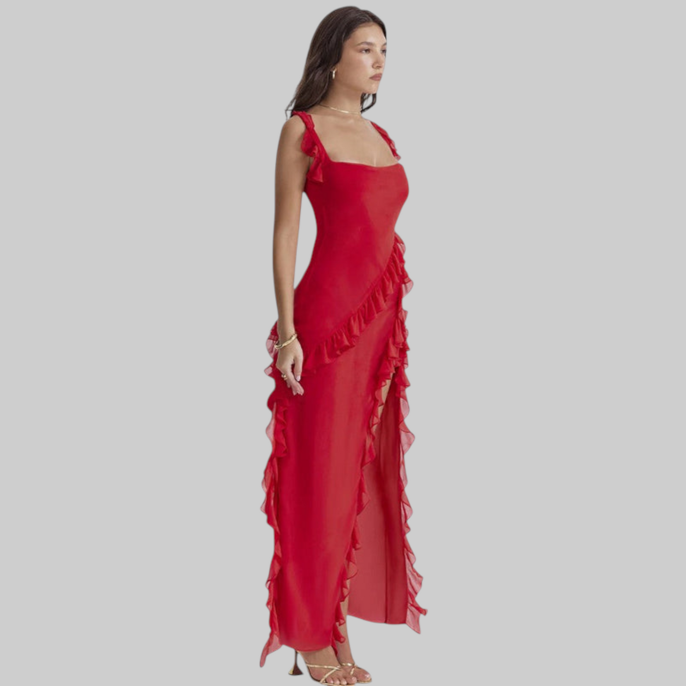 Amira | Vestido largo ciruela oscuro