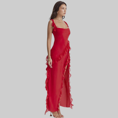 Amira | Vestido largo ciruela oscuro