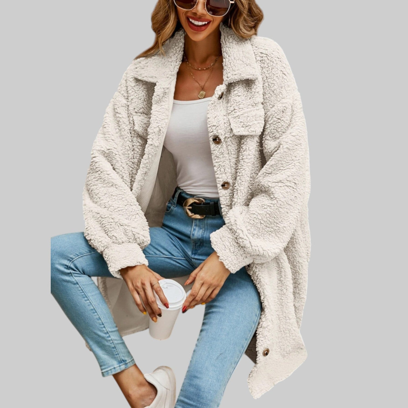 Abrigo Teddy Savannah para Mujer: Suave, Cálido y Elegante Invierno