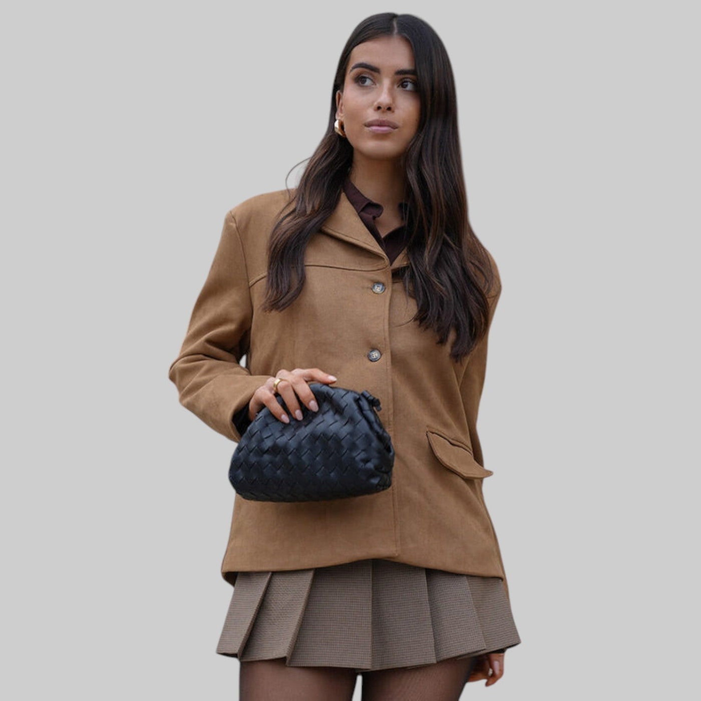 Chaqueta Lily Mujer: Estilo Elegante Ante Sintético Corto para Otoño Casual