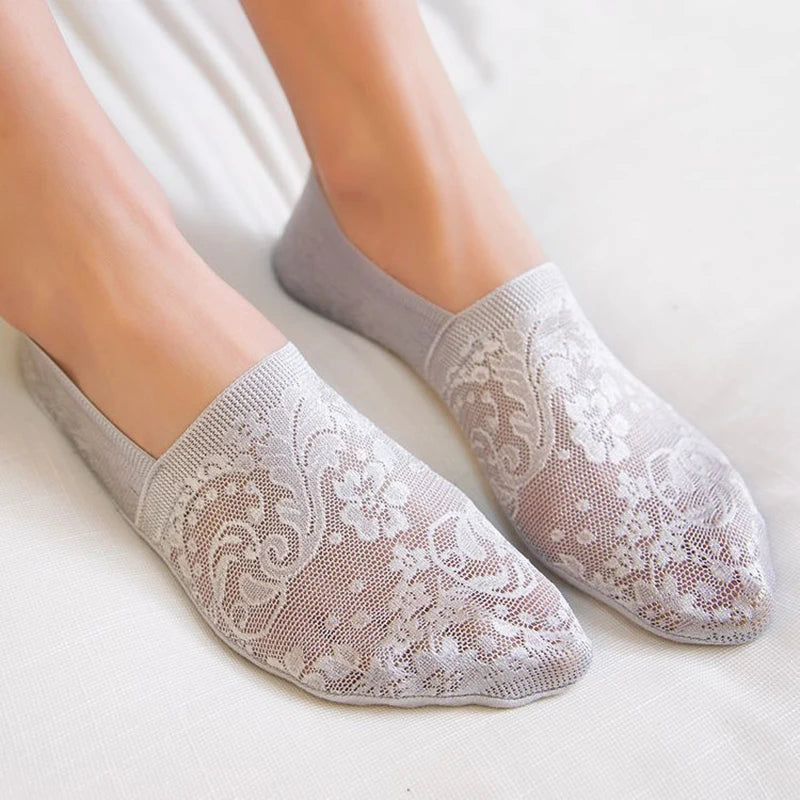 Élise – Pack de 5 Pares de Calcetines Invisibles de Encaje