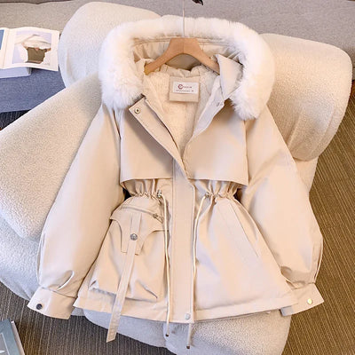 Parka de Invierno con Capucha y Forro Aterciopelado