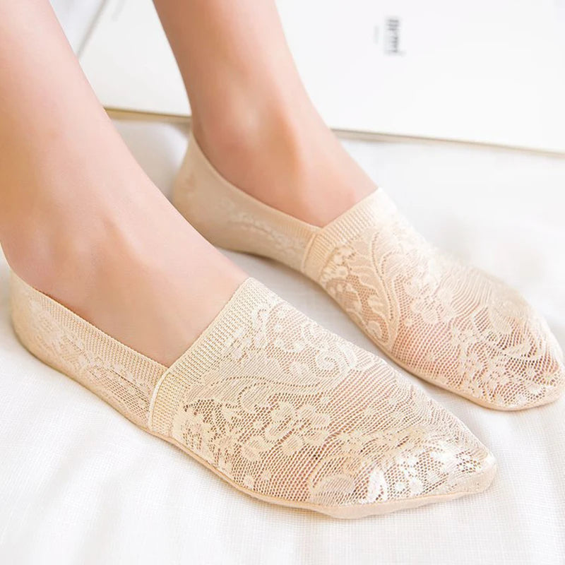 Élise – Pack de 5 Pares de Calcetines Invisibles de Encaje