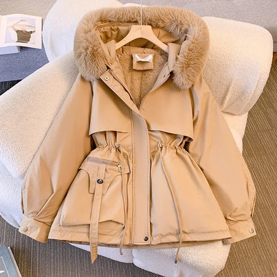 Parka de Invierno con Capucha y Forro Aterciopelado