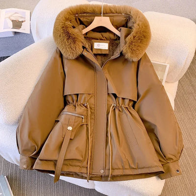 Parka de Invierno con Capucha y Forro Aterciopelado