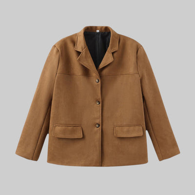 Chaqueta Lily Mujer: Estilo Elegante Ante Sintético Corto para Otoño Casual
