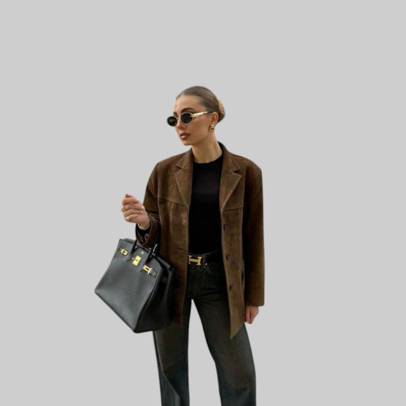 Chaqueta Lily Mujer: Estilo Elegante Ante Sintético Corto para Otoño Casual