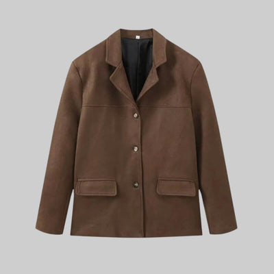 Chaqueta Lily Mujer: Estilo Elegante Ante Sintético Corto para Otoño Casual