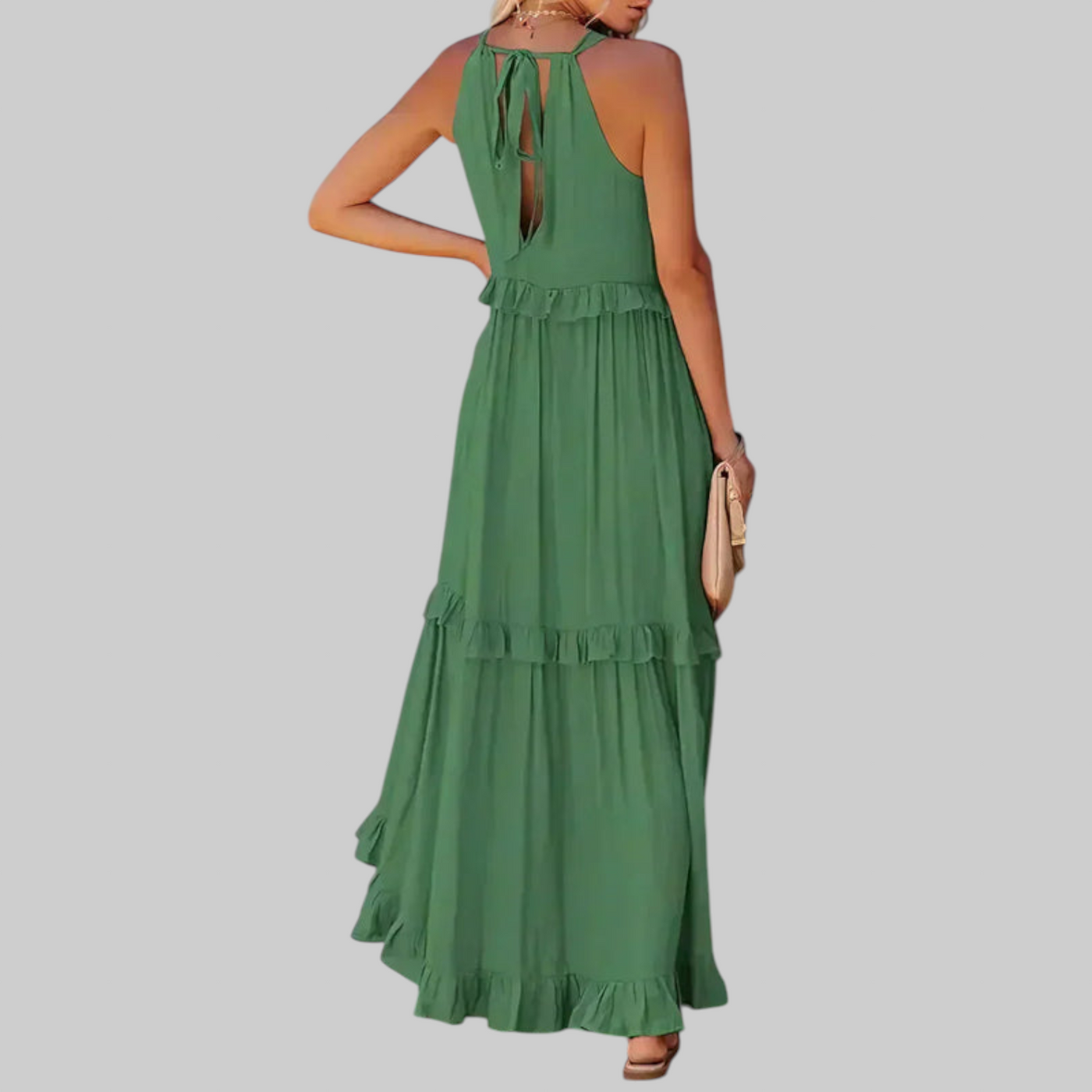 LANDRY | Vestido sin mangas con volantes elegantes