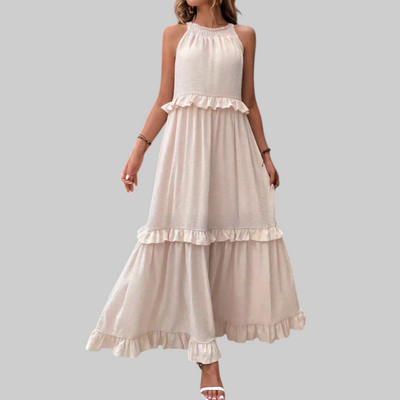 LANDRY | Vestido sin mangas con volantes elegantes