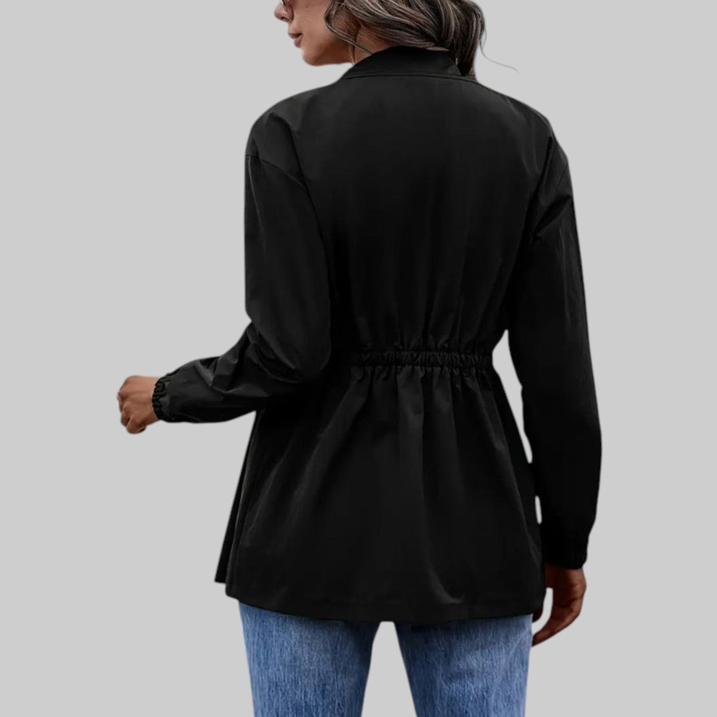 Chaqueta Olivia Cortavientos Mujer Media Longitud Elegante Cremallera Chic Versátil