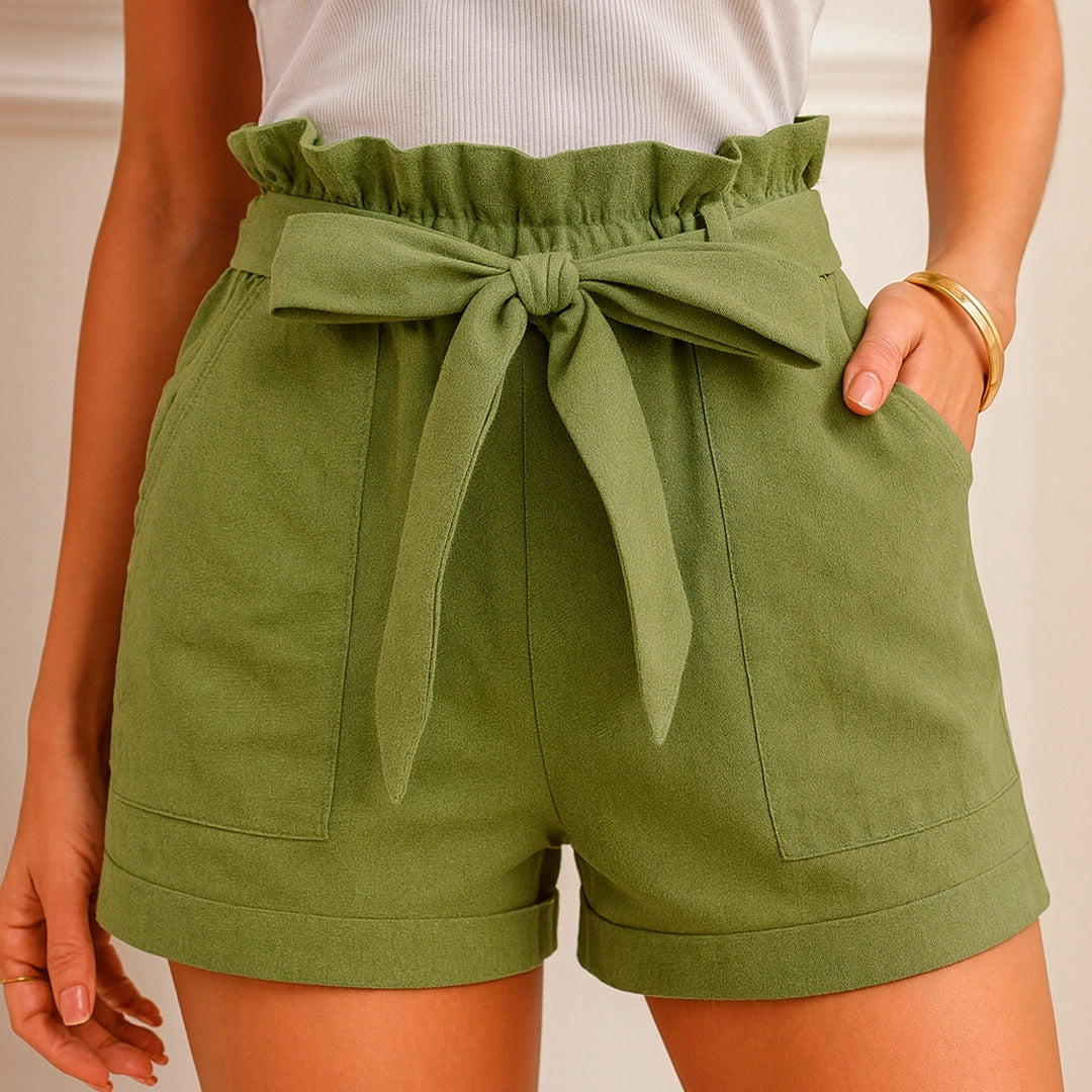 Adriana – Shorts de Cintura Alta con Lazo