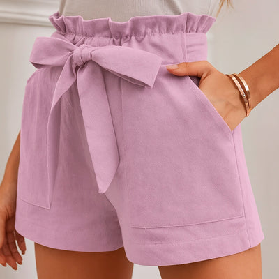 Adriana – Shorts de Cintura Alta con Lazo