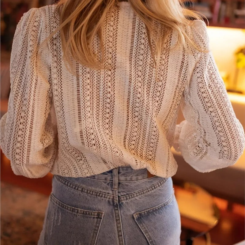 Hélène - Blusa Emery Crochet